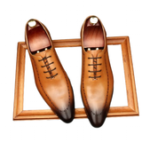 Men's Italian Handmade Oxford Shoes - Beige - A / Oxford Shoes - 45 B - Genuine Leather - image 21