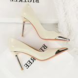 Women's Dress Shoes Metal Toe and Heel - Black - 9.5cm Shoes - 40 B - PU Leather - image 14