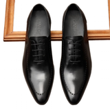 Men's Italian Handmade Oxford Shoes - Black - B / Oxford Shoes - 45 B - Genuine Leather - image 22