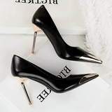 Women's Dress Shoes Metal Toe and Heel - Black - 9.5cm Shoes - 40 B - PU Leather - image 34