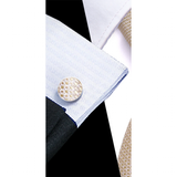 Funki Buys | Neckties | Men's 3 Pcs Beige Geometric Formal Tie Set
