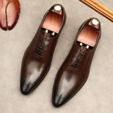 Men's Italian Handmade Oxford Shoes - Brown - C / Oxford Shoes - 45 B - Genuine Leather - image 4