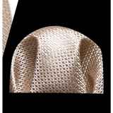 Funki Buys | Neckties | Men's 3 Pcs Beige Geometric Formal Tie Set