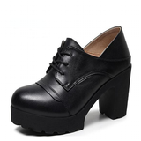 Women's Real Leather Mary Jane Platforms - Red - 3 / 10cm - 10.5 B - Genuine Leather - image 1