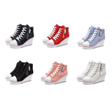 Women's High Platform Zipper Sneakers - Navy - Platform Sneakers - 43 B - Canvas - image 41