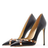 Women's Luxury Leather Rivet Stilettos - Apricot - 3 / Suede / 10cm - 41 B - Genuine Leather - image 7