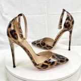 Women's Patent Leopard Stiletto Sandals - Leopard - 12cm - 46 B - Genuine Patent Leather - image 15