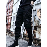 Men's Streetwear Hip Hop Cargo Pants - Black - XXXL - Polyester - image 11