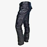 Men's PU Leather Motorcycle Cargo Pants - Black - Men's Pants - 5XL - PU Leather - image 5