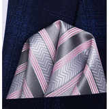 Funki Buys | Neckties | Men's 3 Pcs Gray Pink Striped Tie Set