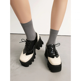 Women's British Walker Chunky Platforms - Black/Beige - Platform Chunky Shoes - 43 B - PU Patent Leather - image 36