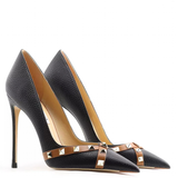 Women's Luxury Leather Rivet Stilettos - Apricot - 3 / Suede / 10cm - 41 B - Genuine Leather - image 9
