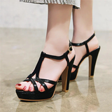 Women's Gold Silver Platform High Sandals - Gold - Stiletto Sandals - 9 B - PU Leather - image 16
