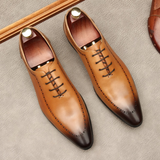 Men's Italian Handmade Oxford Shoes - Brown - C / Oxford Shoes - 45 B - Genuine Leather - image 24
