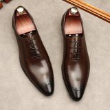 Men's Italian Handmade Oxford Shoes - Brown - C / Oxford Shoes - 45 B - Genuine Leather - image 7