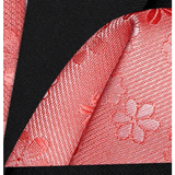 Men's 3 Pcs Pretty Salmon Flowers Tie Set - Salmon - Necktie / 1837 - One Size - Polyester - image 3