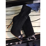 Women's Denim Over Knee Stiletto Boots - Light Blue - Stiletto Boots - 41 B - PU/Canvas - image 30