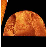 Men's 3 Pcs Dark Orange Paisley Tie Set - Orange - Necktie / 5527 - One Size - Polyester - image 3