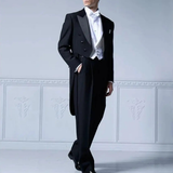Men's Custom Tailored 3 Pcs Wedding Tux - Black - Tuxedo - 5XL - Polyester - image 3
