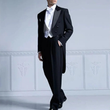 Men's Custom Tailored 3 Pcs Wedding Tux - Black - Tuxedo - 5XL - Polyester - image 5