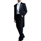 Men's Custom Tailored 3 Pcs Wedding Tux - Black - Tuxedo - 5XL - Polyester - image 1