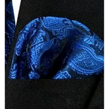 Funki Buys | Neckties | Men's 4 Pcs Dark Blue Paisley Tie Set