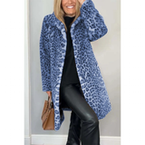 Women's Leopard Print Plush Coat - Khaki - Leopard Print Jacket - XXXL - Polyester - image 13