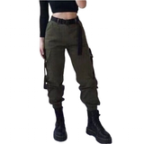 Women's Big Pockets Loose Cargo Pant - Army Green - Pants - XXXL - Polyester - image 28