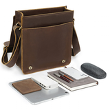 Messenger Bags Men's High Quality Bag - Brown - Messenger Bag - Medium - Genuine Leather - image 17