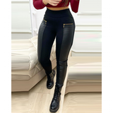 Women Fashion PU Leather Pencil Pant - Black - Pants - XXL - PU Leather - image 6