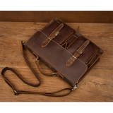 Messenger Bags Men's Leather Laptop Bag - Brown - Men's Bag - Large - Genuine Leather - image 18