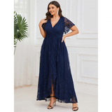 Women's Plus Size Evening Prom Dress - Dark Purple - Dress - Chiffon Lace - image 14