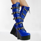 Women's Colorful Custom Platform Boots - Burgundy - LGZ3739 / Boots - 14 B - PU Leather - image 2