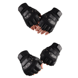 Men's Half Finger Leather Punk Gloves - Black - 1 - Gloves - Adjustable - PU Leather/Polyester - image 11