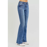Women's Risen Plus Size High Rise Jeans - Dark Blue - Jeans - 3XL - Stretch Denim - image 4