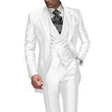 Men's Luxury Formal Wedding Tuxedos 3Pc - White - 3 Pcs Suit - 5XL - Polyester - image 6