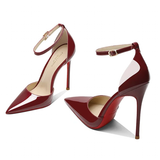 Women's Patent Leather High Heel Stilettos - Wine Red - 1 / 12cm Heel - 45 B - Genuine Patent Leather - image 10