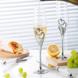 Wedding Champagne Flutes Cake Set x 4 - Clear - 4 Pcs Gold Set - Medium - Crystal - image 17