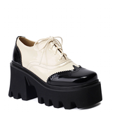 Women's British Walker Chunky Platforms - Black/Beige - Platform Chunky Shoes - 43 B - PU Patent Leather - image 3