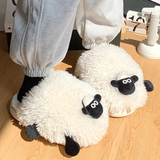 Unisex Cute Sheep Slippers - White - Sheep Slippers - 36-37 - Plush - image 2