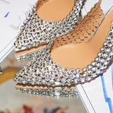 Women's Metallic Bling Bridal Slingbacks - Black - 2 / 6cm / Metallic Heels - 41 B - PU Leather - image 16