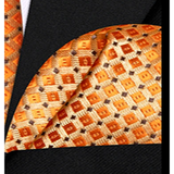 Men's 3 Pcs Elegant Geometric Tie Set - Orange - Necktie / 1851 - One Size - Polyester - image 3