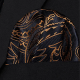 Funki Buys | Neckties | Men's 3 Pcs Dark Gold Floral Tie Set