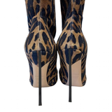 Women's Leopard Print Over-Knee Boots - Beige - Leopard Print Boots - 44 B - PU/Suede - image 5