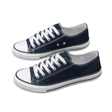 Women's Casual Flat Canvas Sneakers - Black/White - Sneakers - 43 B - Canvas - image 19