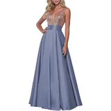 Women's Satin Sequin Evening Dress - Rose Gold - Evening Dress - US22 - Satin/Sequin - image 1