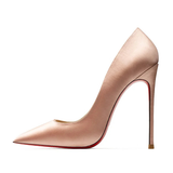 Women's Formal Red Sole Stiletto Pumps - Black - 1 / 12cm Stiletto - 44 B - PU Leather - image 25
