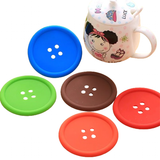 Button Shaped Silicone Coasters 5 Pcs - Medium - Silicone Rubber - image 1