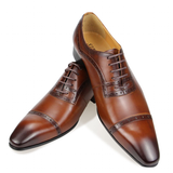 Men's Leather Luxury Wedding Shoes - Brown - Dress Shoes - 39 B - Genuine Leather - image 1