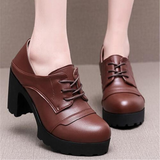 Women's Real Leather Mary Jane Platforms - Red - 3 / 10cm - 10.5 B - Genuine Leather - image 18